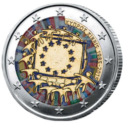 2 Euro Chypre colorisée -...