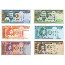 Lot 11 billets Mongolie 1993-2011