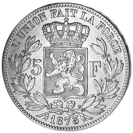 Belgique - 5 Francs Argent Léopold II Roi des Belges (2)