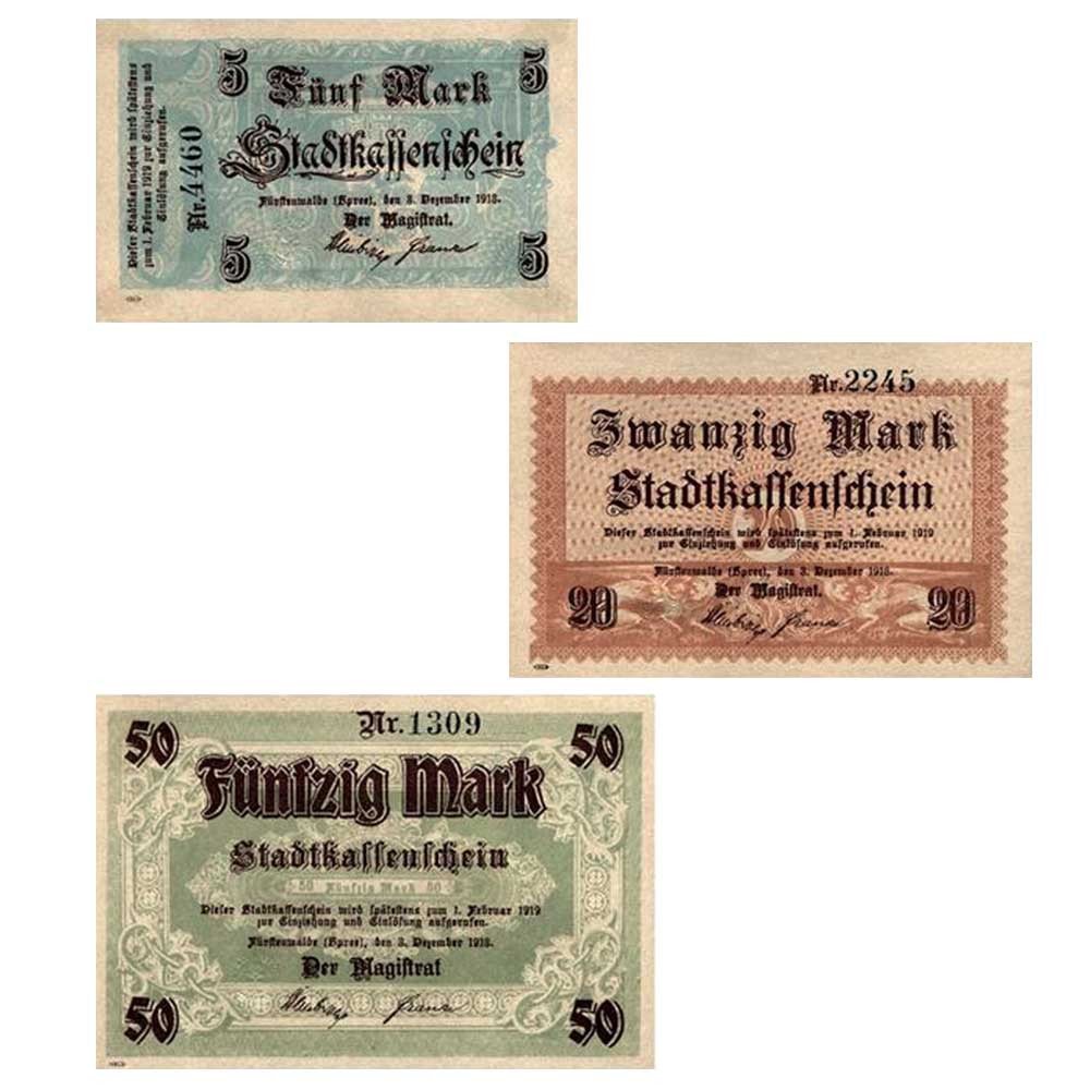 Lot 3 billets de nécessité Allemagne 1918-1919