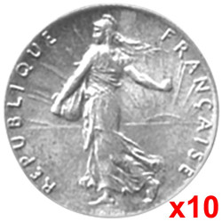 Lot 10 pièces de 50 centimes