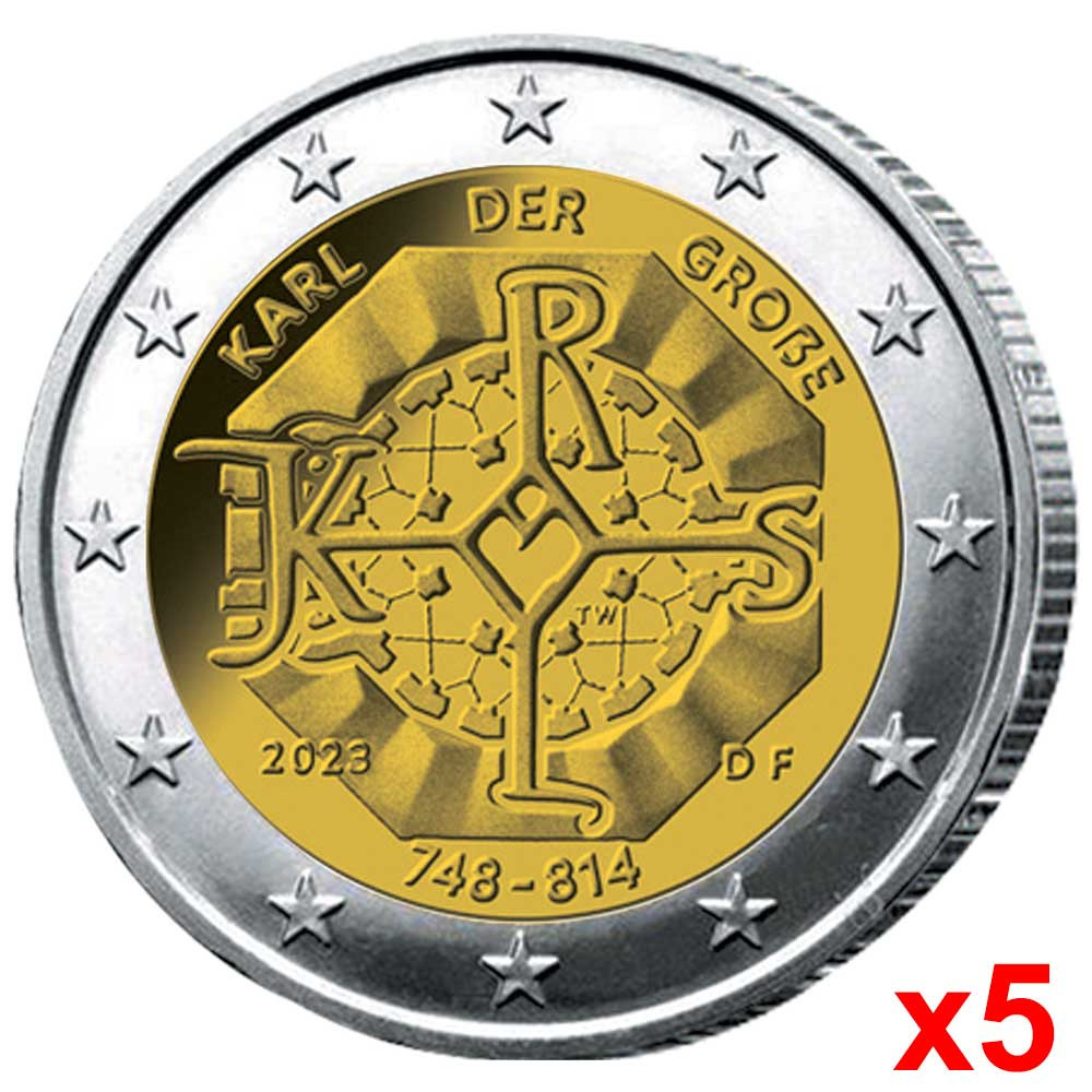 5 x 2 Euro Allemagne BU 2023 - Charlemagne