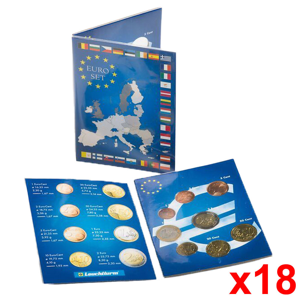 Lot de 18 pochettes pour séries d'Euros