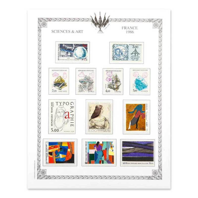 Collection De 50 Feuilles De Timbres Français De L'année 1986 – Timbres Commémoratifs Oblitérés