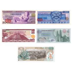 5 Billets Mexique 1969-1974