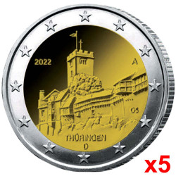 Lot 5 x 2 Euro Allemagne -...