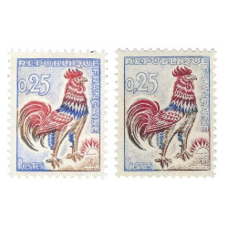 2 timbres Le Coq oblitérés