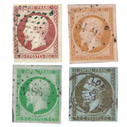 Lot des 4 timbres Napoléon III