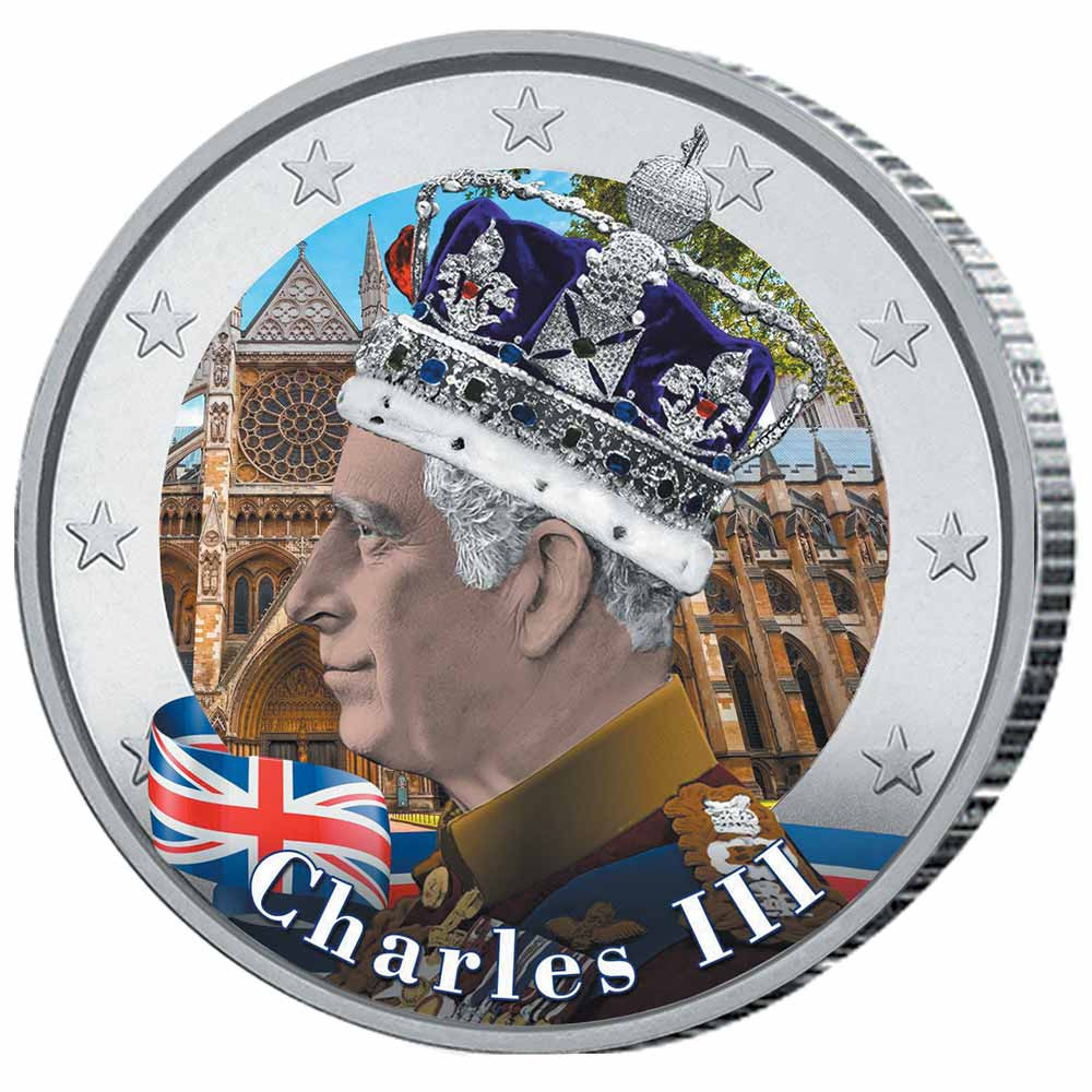 La 2 Euro Charles III colorisée offerte*