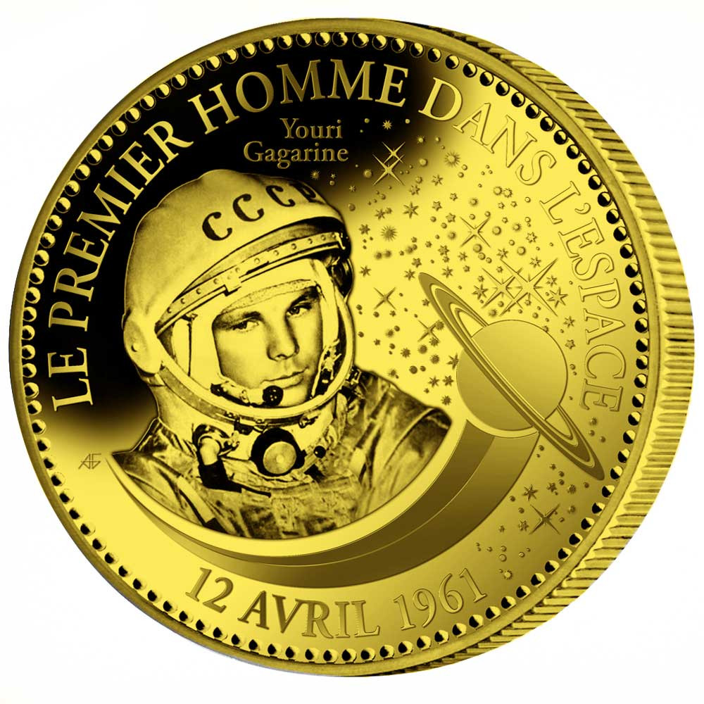 Le Premier Homme dans L'Espace dorée