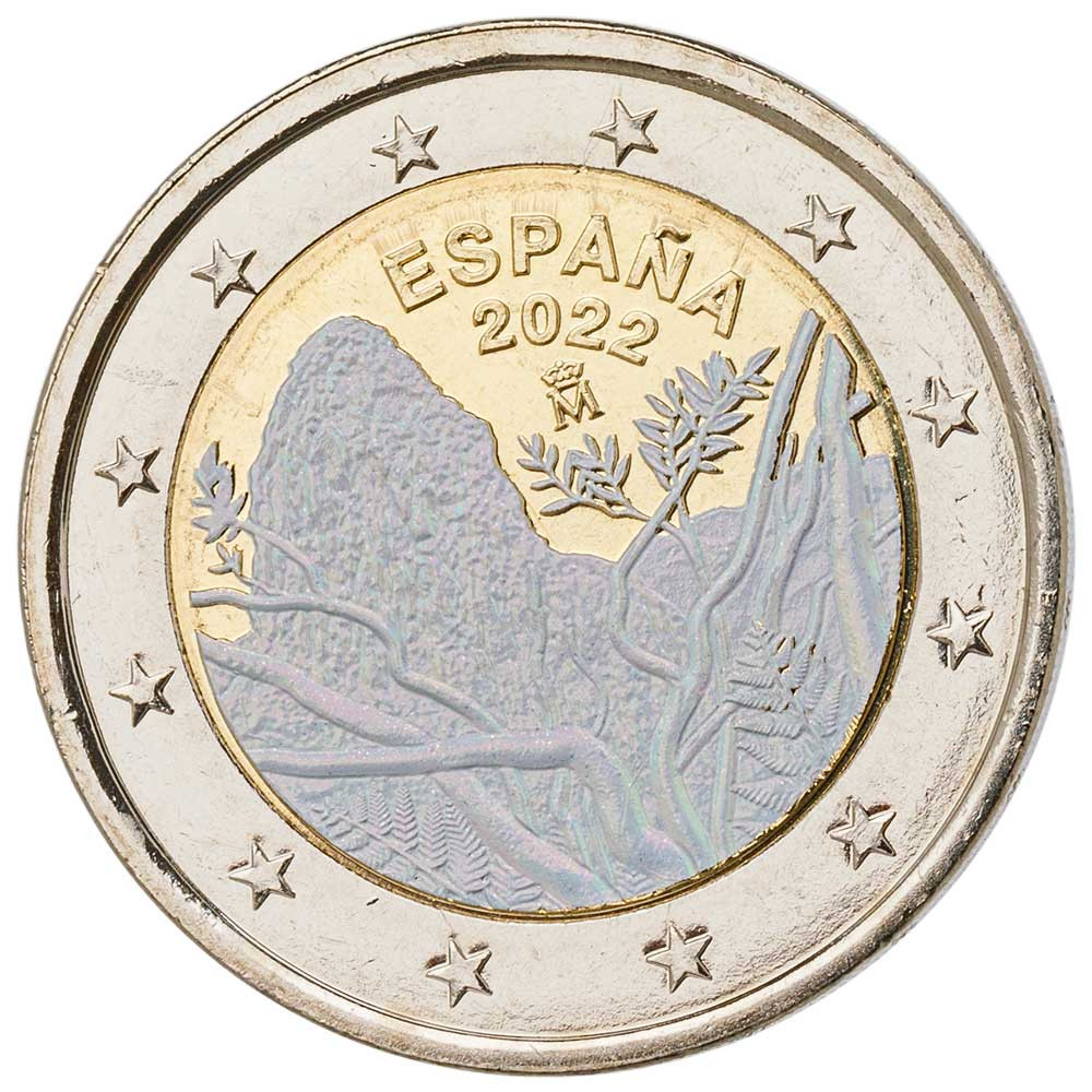 2 Euro Espagne Garajonay 2022 hologramme