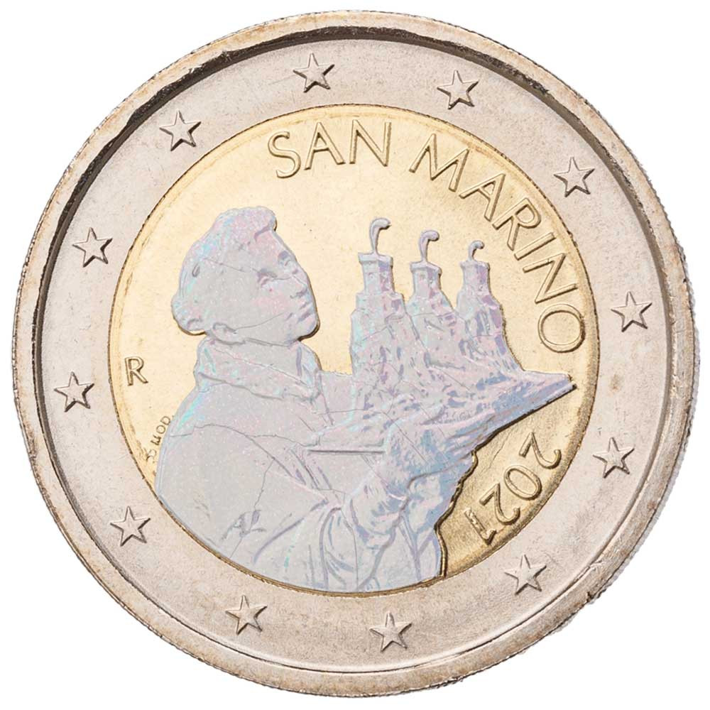 2 Euro Saint-Marin 2021 hologramme