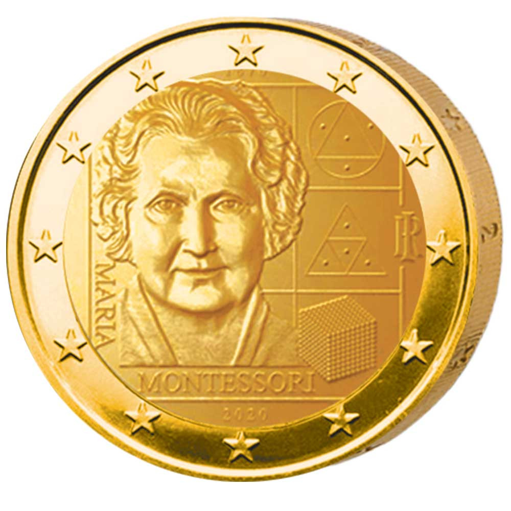 2 Euro Italie Montessori 2020 dorée