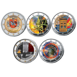 Lot 5 x 2 Euro colorisées 2020