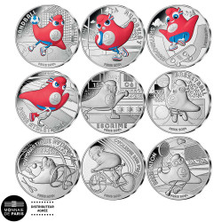 Lot 9 x 10 Euro Argent...
