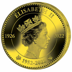 Hommage à la reine Élisabeth II dorée