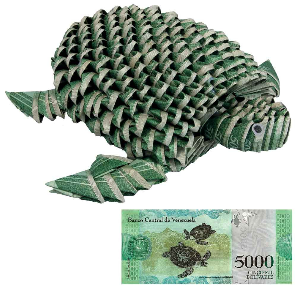Tortue en billets du Venezuela