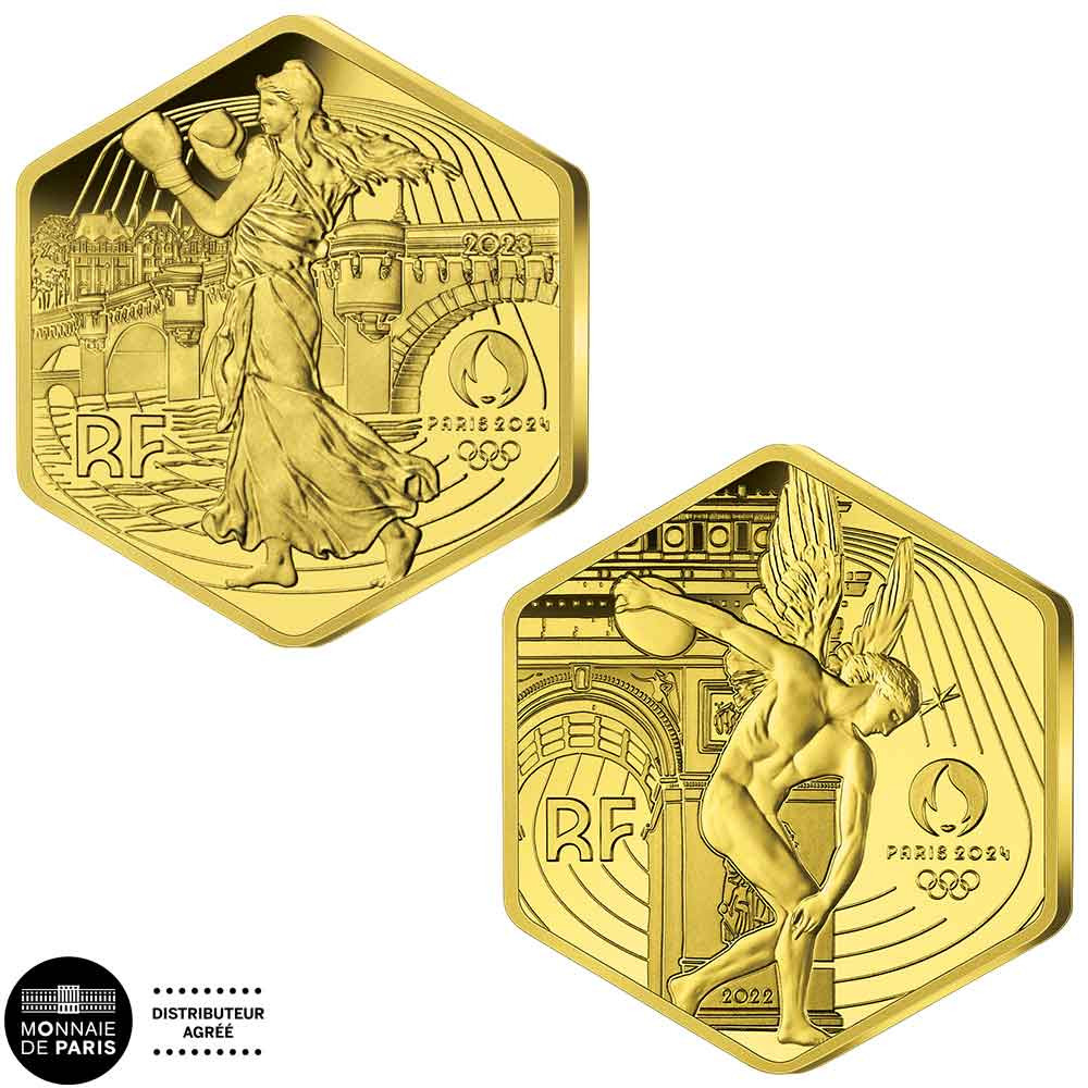 Lot 2 x 250 Euro Or Hexagonale France 2023-2022