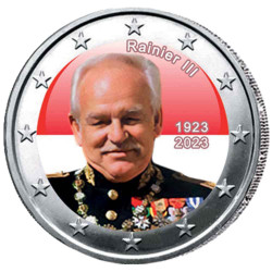 2 Euro Prince Rainier enduite