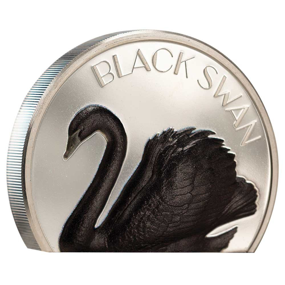 10 Dollars Argent Finition Antique Cook 2023 - Cygne noir