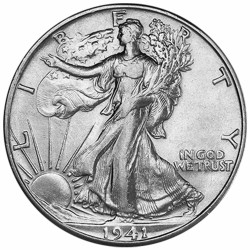 ½ Dollar Argent USA 1939-1945 - Liberty aigle