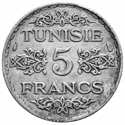5 Francs Argent Tunisie -...