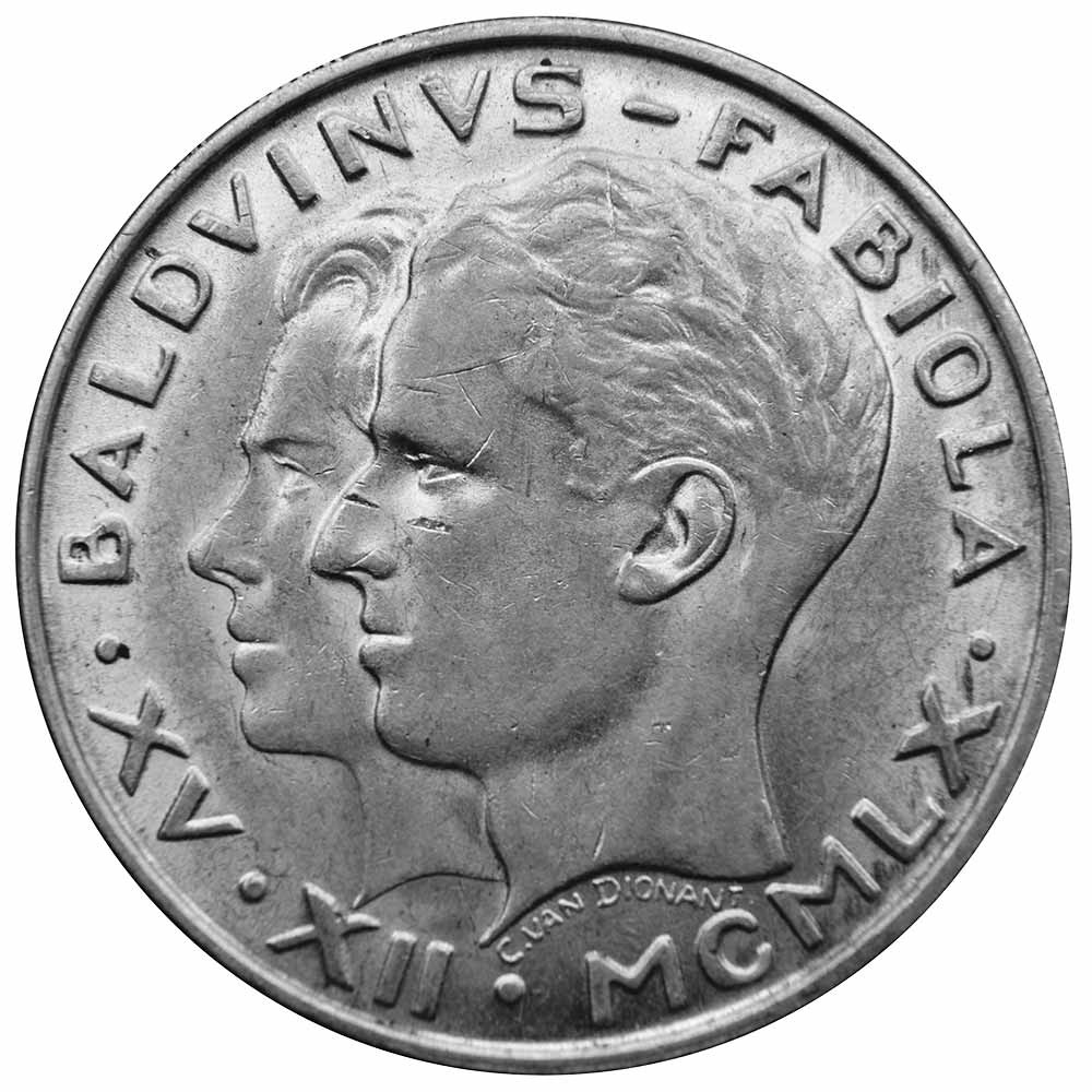 50 Francs Argent Belgique 1960 - Mariage de Baudouin et Fabiola