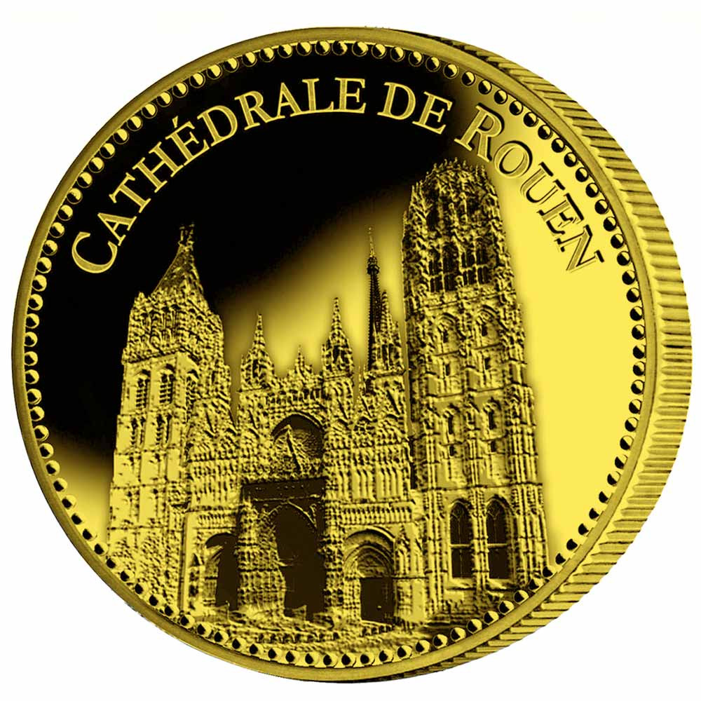 Cathédrale de Rouen dorée à l'or fin 24 carats