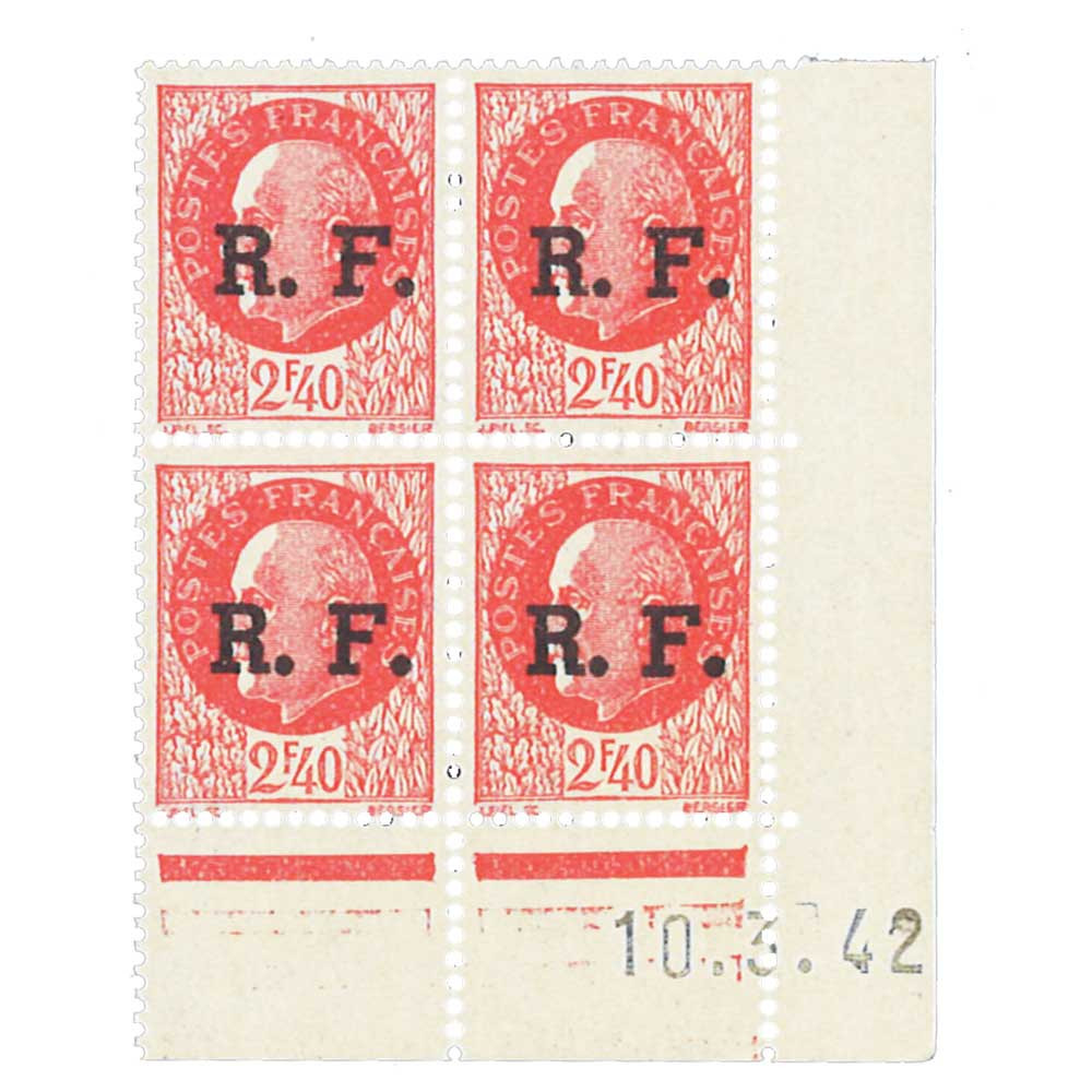 1 bloc de 4 timbres Libération de Lyon