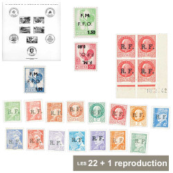 Lot de 22 timbres + 1...