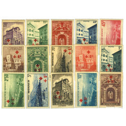 15 timbres Monaco 1940