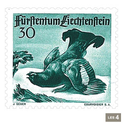 4 timbres Liechtenstein 1950