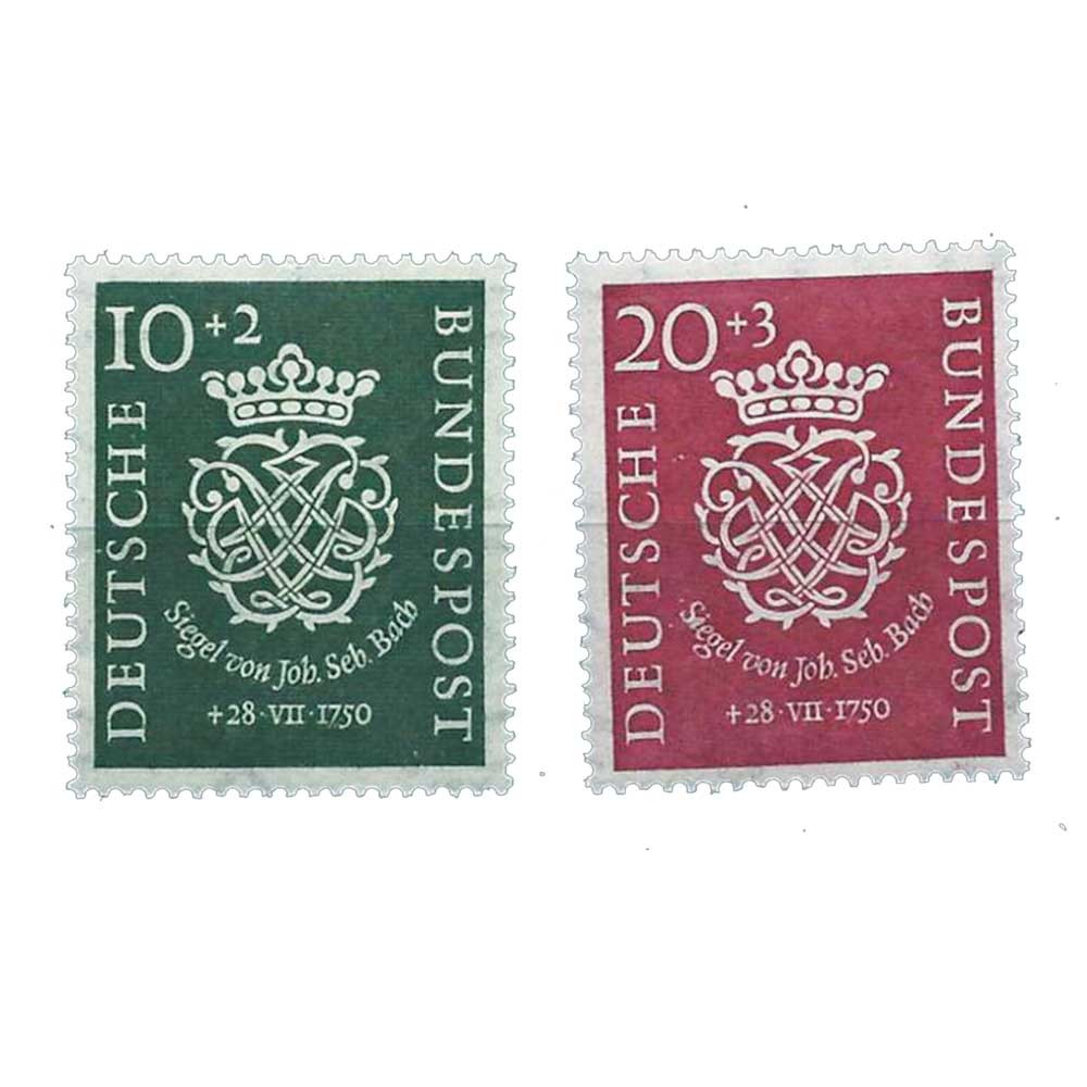 2 timbres Allemagne de l’Ouest 1950