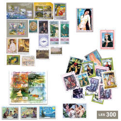 Lot de 300 timbres peintres