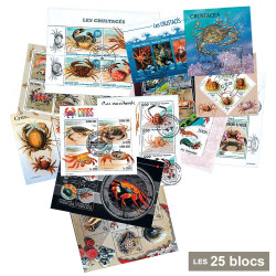 25 blocs-feuillets crustacés