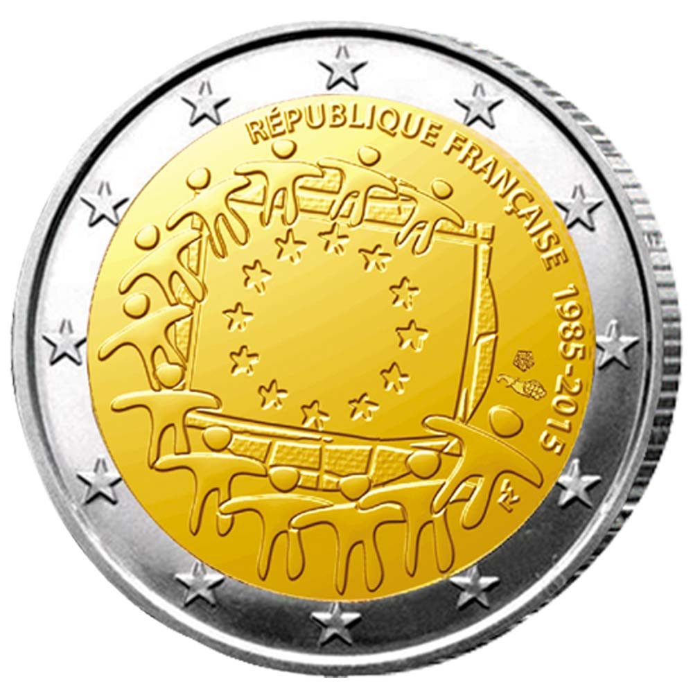 2 Euro France 2015 - 30ème anniversaire du drapeau européen