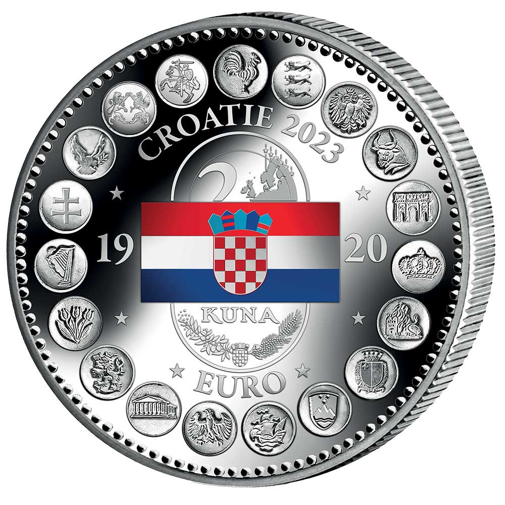Pièce de collection colorisée - Entrée de la Croatie dans l’Euro