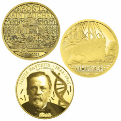 Lot 3 monnaies Or BE
