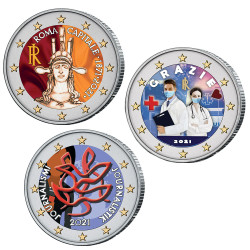 Lot 3 x 2 Euro 2021 colorisées