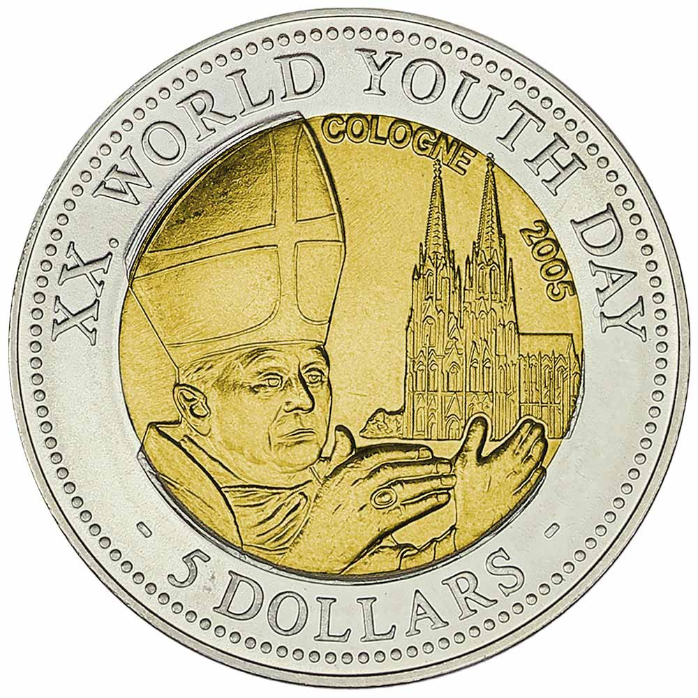 5 Dollars Libéria 2005 - Benoît XVI