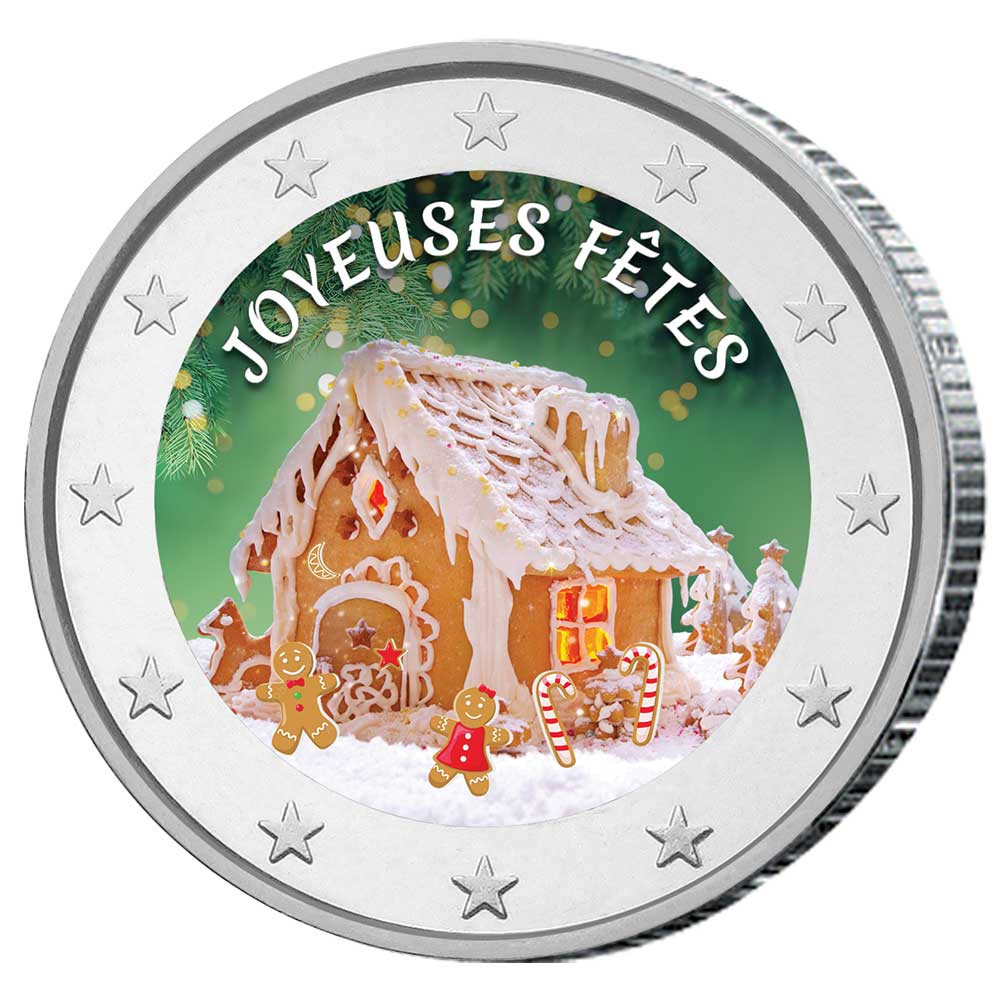 2 Euro Joyeuses Fêtes colorisée