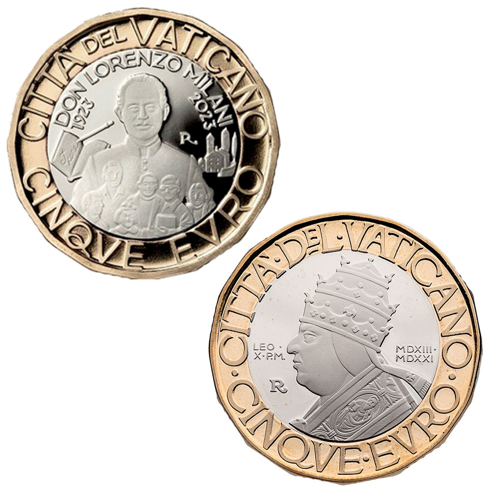 Lot 2 x 5 Euro Vatican BE 2023-2021