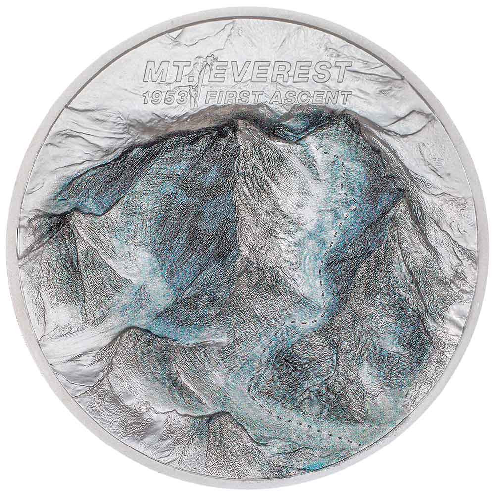 10 Dollars Argent Cook BE 2023 colorisée - Mont Everest