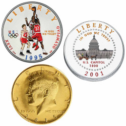 Lot 3 x 1/2 Dollar...