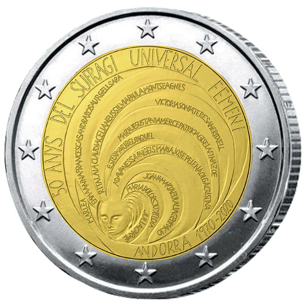 2 Euro Andorre BU 2020 - 50 ans du suffrage universel féminin