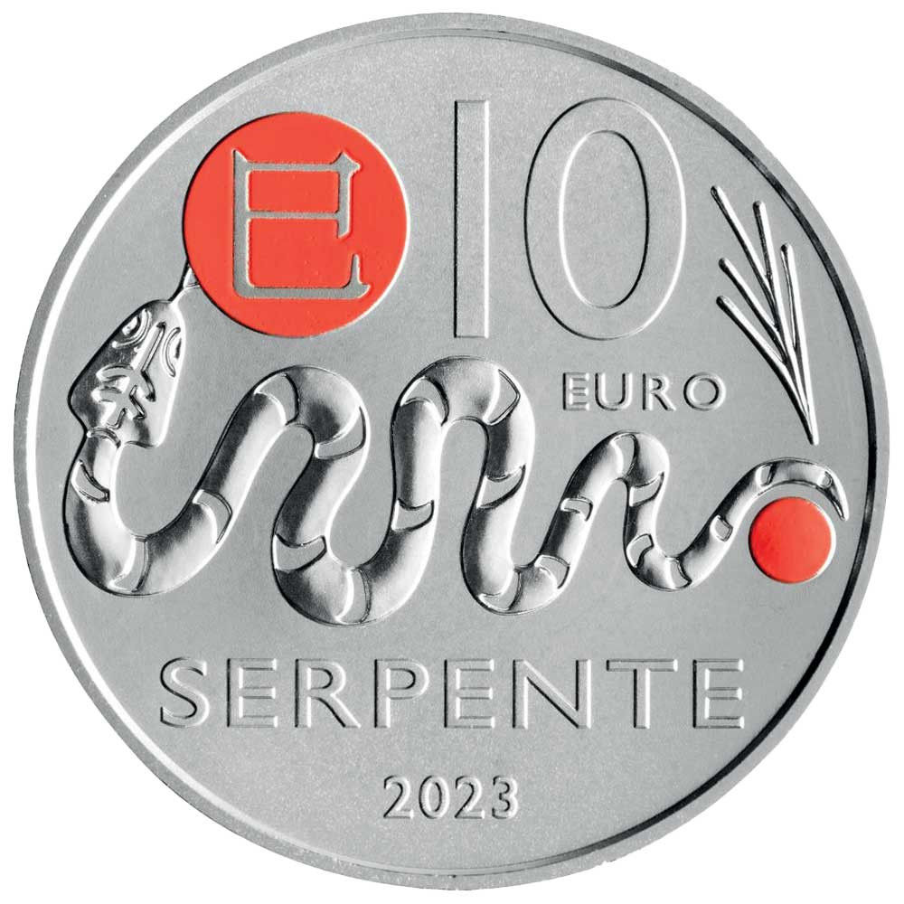 10 Euro Cupronickel Saint-Marin 2023 colorisée - Serpent