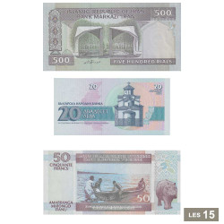 Lot de 15 billets du monde