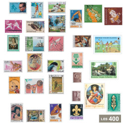 Lot de 400 timbres Les...