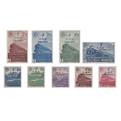 9 timbres Colis postaux 1942