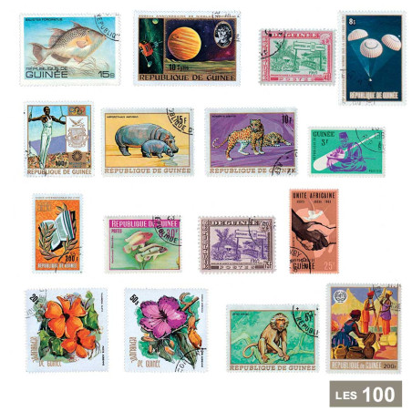 Les 100 timbres Guinée française offerts*